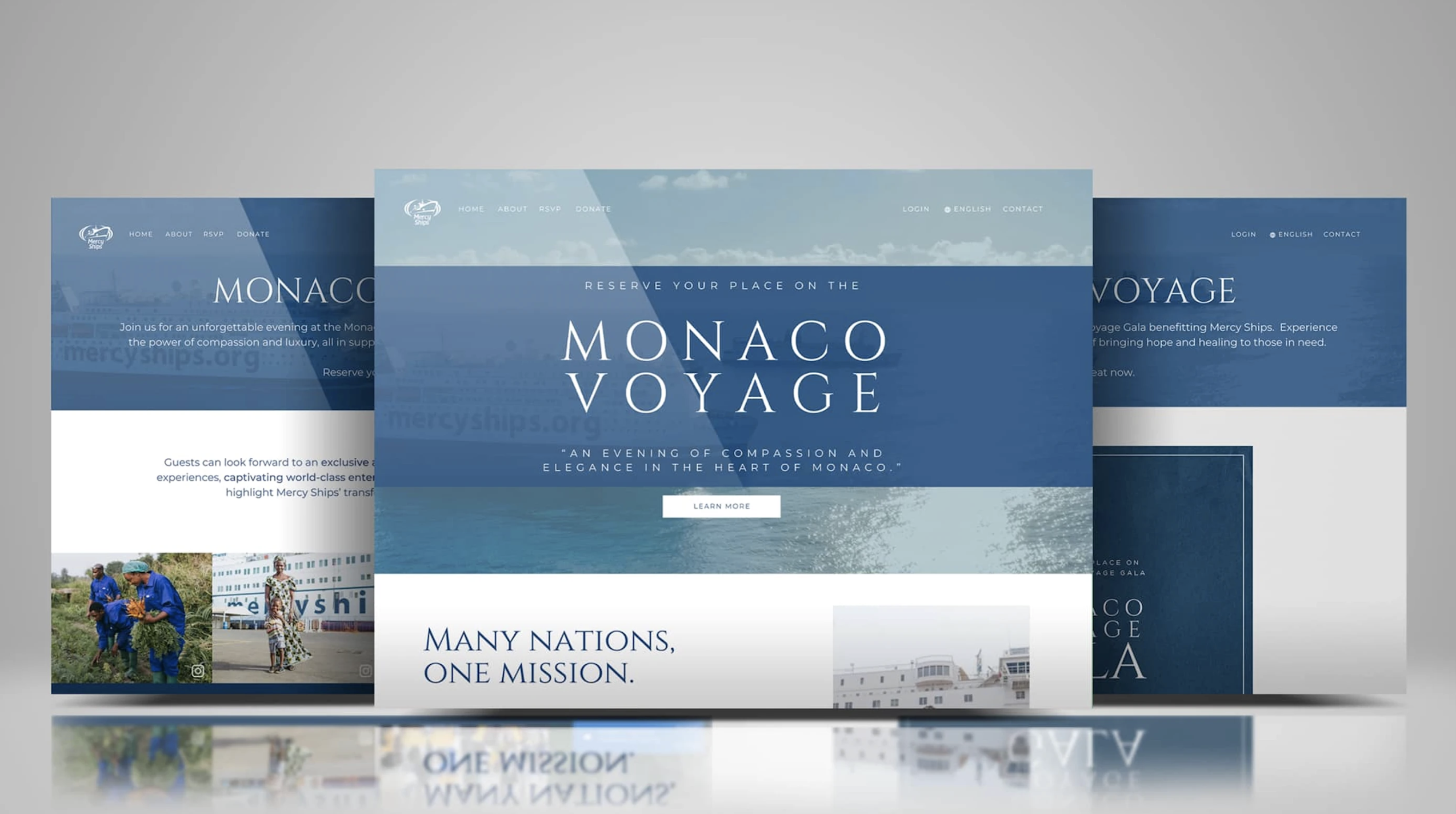 Monaco Voyage Gala website design
